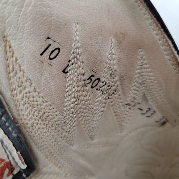 Sanders Vintage Leather Gray Western Cowboy Boots Men's 10D - Picture 14 of 14